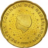 Netherlands, 20 Euro Cent, 2000, MS(65-70), Brass, KM:238