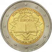 GERMANY - FEDERAL REPUBLIC, 2 Euro, Trait de Rome 50 ans, 2007, MS(63)