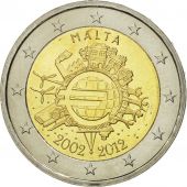 Malta, 2 Euro, uro 2002-2012, 2012, MS(63), Bi-Metallic