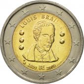 Belgique, 2 Euro, Louis Braille, 2009, SPL, Bi-Metallic, KM:288