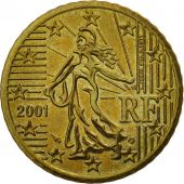 France, 50 Euro Cent, 2001, AU(55-58), Brass, KM:1287