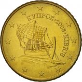 Chypre, 50 Euro Cent, 2008, SUP, Laiton, KM:83