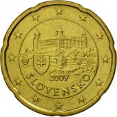 Slovakia, 20 Euro Cent, 2009, AU(55-58), Brass, KM:99