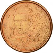 France, Euro Cent, 2000, AU(55-58), Copper Plated Steel, KM:1282