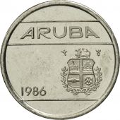 Aruba, Beatrix, 5 Cents, 1986, Utrecht, MS(65-70), Nickel Bonded Steel, KM:1