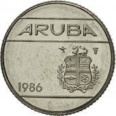 Aruba, Beatrix, 10 Cents, 1986, Utrecht, MS(65-70), Nickel Bonded Steel, KM:2