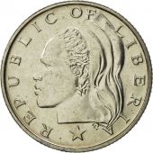 Liberia, 25 Cents, 1968, MS(65-70), Copper-nickel, KM:16a.2