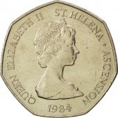 SAINT HELENA & ASCENSION, Elizabeth II, 50 Pence, 1984, British Royal Mint