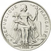 French Polynesia, 5 Francs, 1986, Paris, MS(65-70), Aluminum, KM:12