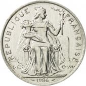 New Caledonia, 5 Francs, 1986, Paris, MS(65-70), Aluminum, KM:16