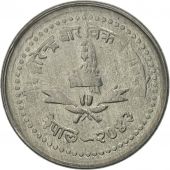 Nepal, SHAH DYNASTY, Birendra Bir Bikram, 25 Paisa, 1986, MS(65-70), Aluminum
