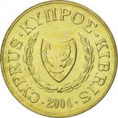 Cyprus, 2 Cents, 2004, MS(65-70), Nickel-brass, KM:54.3