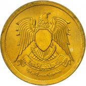 Egypt, 5 Milliemes, 1973, MS(65-70), Brass, KM:432