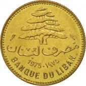 Lebanon, 5 Piastres, 1975, FDC, Nickel-brass, KM:25.2
