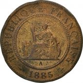 FRENCH INDO-CHINA, Cent, 1885, Paris, TB, Bronze, KM:1