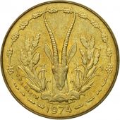 West African States, 5 Francs, 1974, Paris, SUP+, Aluminum-Nickel-Bronze, KM:2a