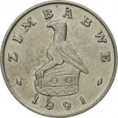 Zimbabwe, 20 Cents, 1991, MS(63), Copper-nickel, KM:4