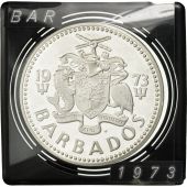 Barbados, 10 Dollars, 1973, Franklin Mint, BE SPL, Argent, KM:17a