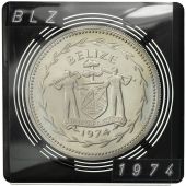Belize, 10 Dollars, 1974, Franklin Mint, PROOF MS(63), Silver, KM:45a