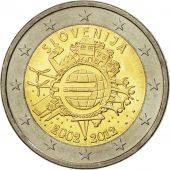 Slovenia, 2 Euro, 10 ans de lEuro, 2012, MS(63), Bi-Metallic