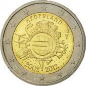 Netherlands, 2 Euro, 10 ans de lEuro, 2012, MS(60-62), Bi-Metallic