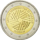 Latvia, 2 Euro, Présidence de lUE, 2015, MS(63), Bi-Metallic