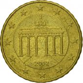 GERMANY - FEDERAL REPUBLIC, 10 Euro Cent, 2002, EF(40-45), Brass, KM:210