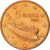 Grce, 5 Euro Cent, 2002, SPL, Copper Plated Steel, KM:183