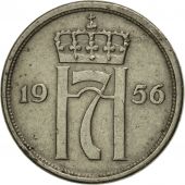 Norway, Haakon VII, 10 re, 1956, AU(50-53), Copper-nickel, KM:396