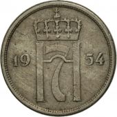 Norway, Haakon VII, 10 re, 1954, AU(50-53), Copper-nickel, KM:396