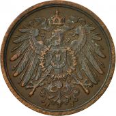 GERMANY - EMPIRE, Wilhelm II, 2 Pfennig, 1908, Stuttgart, VF(30-35), Copper