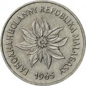 Coin, Madagascar, 2 Francs, 1965, Paris, AU(55-58), Stainless Steel, KM:9