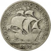 Portugal, 5 Escudos, 1942, TB, Argent, KM:581