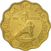 Paraguay, 15 Centimos, 1953, AU(50-53), Aluminum-Bronze, KM:26