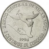 Nicaragua, 5 Centavos, 1994, AU(55-58), Chromium Plated Steel, KM:80