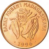 Madagascar, 10 Francs, 2 Ariary, 1996, AU(55-58), Copper Plated Steel, KM:22