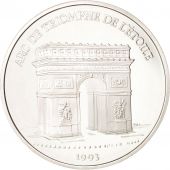 France, 100 Francs-15 Ecus, 1993, Arc de Triomphe, Argent, KM:1031