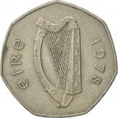 IRELAND REPUBLIC, 50 Pence, 1978, TTB, Copper-nickel, KM:24