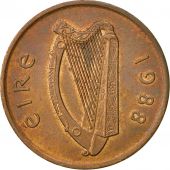 IRELAND REPUBLIC, 2 Pence, 1988, AU(55-58), Bronze, KM:21