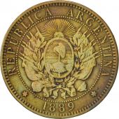 Argentina, 2 Centavos, 1889, EF(40-45), Bronze, KM:33