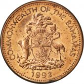 Bahamas, Elizabeth II, Cent, 1992, Franklin Mint, AU(55-58), Copper Plated Zinc
