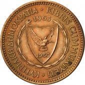 Cyprus, 5 Mils, 1963, EF(40-45), Bronze, KM:39
