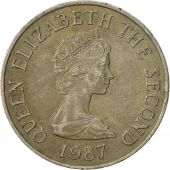 Jersey, Elizabeth II, 10 Pence, 1987, EF(40-45), Copper-nickel, KM:57.1