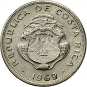 Costa Rica, 10 Centimos, 1969, AU(50-53), Copper-nickel, KM:185.2