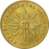 Uruguay, 5 Pesos, 1969, Santiago, AU(50-53), Aluminum-Bronze, KM:53