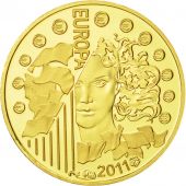 France, 5 Euro, Europa, 2011, PROOF MS(65-70), Gold, KM:1791