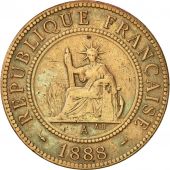 FRENCH INDO-CHINA, Cent, 1888, Paris, EF(40-45), Bronze, KM:1