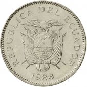 Ecuador, 5 Sucres, Cinco, 1988, MS(60-62), Nickel Clad Steel, KM:91