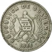 Guatemala, 25 Centavos, 1988, AU(50-53), Copper-nickel, KM:278.5