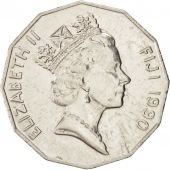 Fidji, Elizabeth II, 50 Cents, 1990, KM:54a